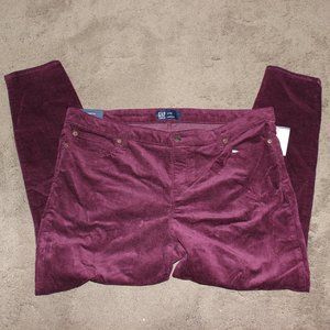 "GAP DENIM" BURGANDY CORDUROY LEGGING SZ 18/34R